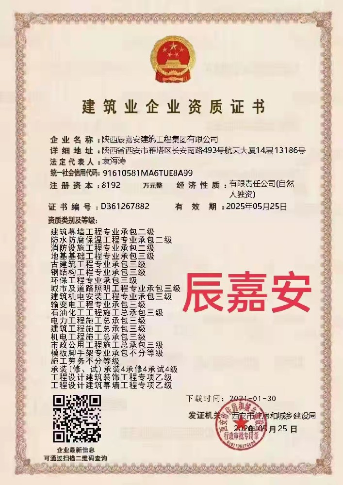 陜西辰嘉安建筑工程集團(tuán)有限公司